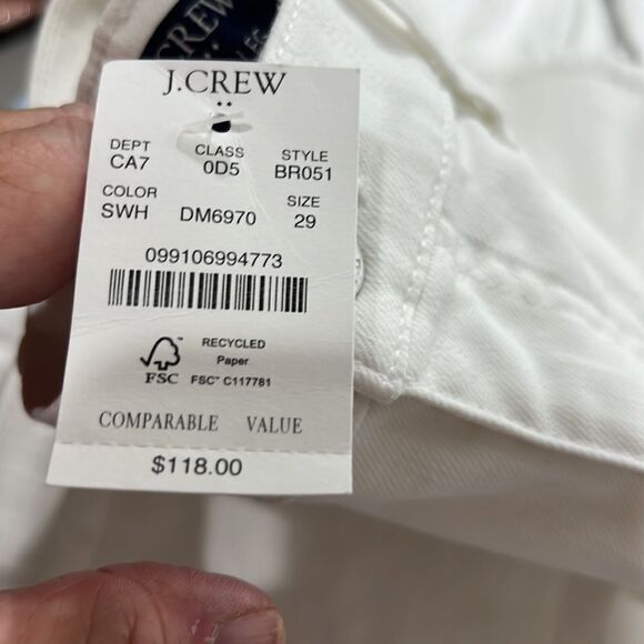 J. crew Factory Wide-leg crop jean stretch in seashell white NWT - Picture 11 of 16